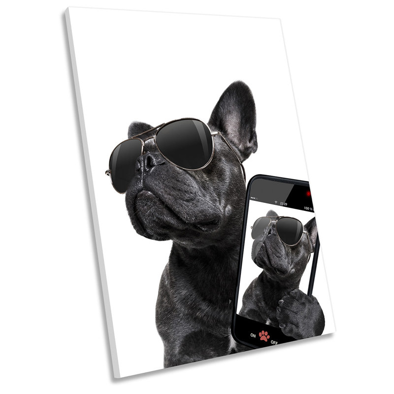 French Bulldog Selfie - Wrapped Canvas Print, 45.7cm H x 30.5cm W x 2cm D