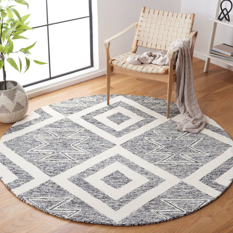Alexea Hand Tufted Wool And Cotton With Latex Moroccan Rug, Round 6'