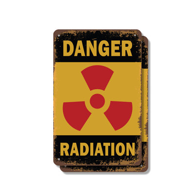 Danger Radiation (2 Pack) 7 Inch x 10 Inch Aluminum Sign