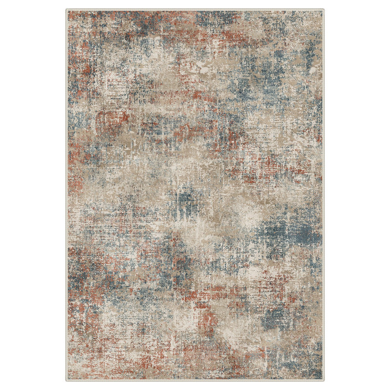 Abstract Machine Printed Area Rug, Rectangle 200 x 290 cm