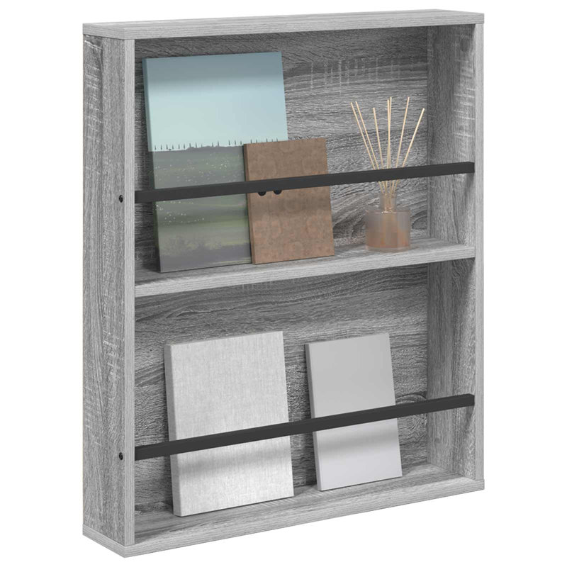 Wood Magazine Rack, Grey