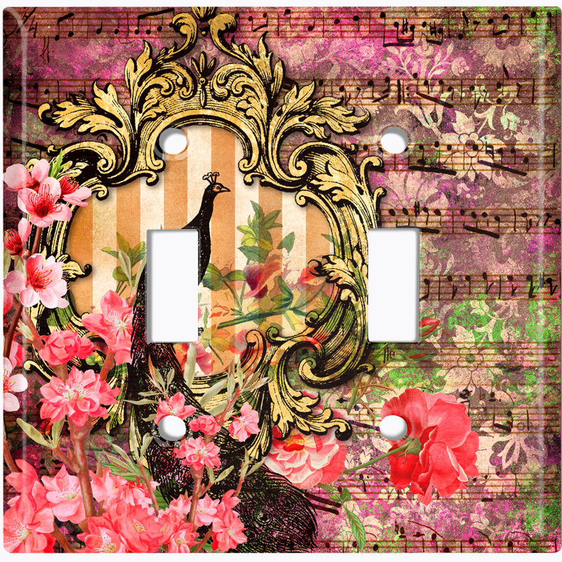 Patterned 2 - Gang Toggle Light Switch Standard Wall Plate