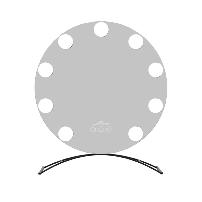 Miroir de salle de bain Hollywood, Noir, 15,75 po x 15,75 po