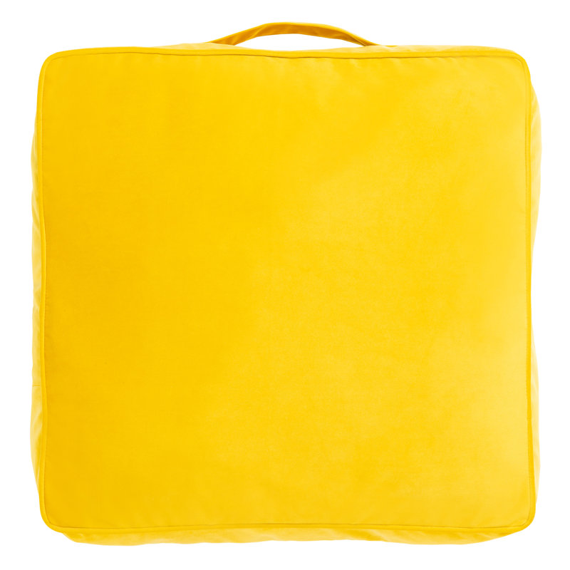 Lemon Yellow Square Floor Pillow with Polyfill