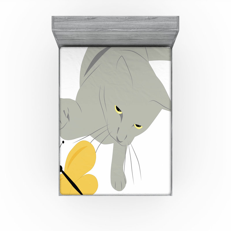Drap-housse pour chat Ambesonne, Ensemble de draps pour lit très grand californien