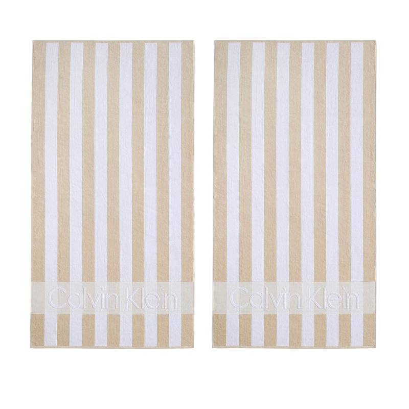 Ensemble de serviettes de plage Calvin Klein, Beach Beach - logo beige