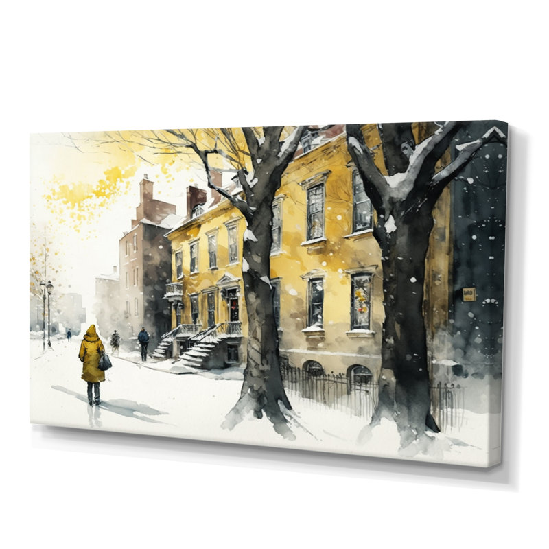 " Quebec During Snowfall II ", 32" W x 16" H, Wrapped Canvas