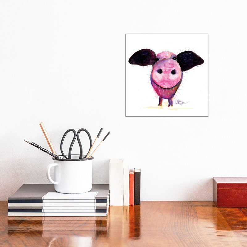 Pigs Can Fly !! by Shirley Macarthur - Wrapped Canvas Painting, 30.48 cm H x 30.48 cm W