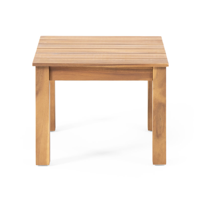 Fashionable Slat Design Wood Side Table, Minimalist, 19.89"W X 19.89"D 14.92"H, Brown, Assembly Needed Table With Simple Design, 19.89W 19.89D 14.92H, Required