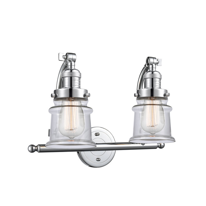 Éclairage pour salle de bain 2 lumières Alexandira, Ampoule DEL 6 watts Vinage, Transparent, Chrome poli