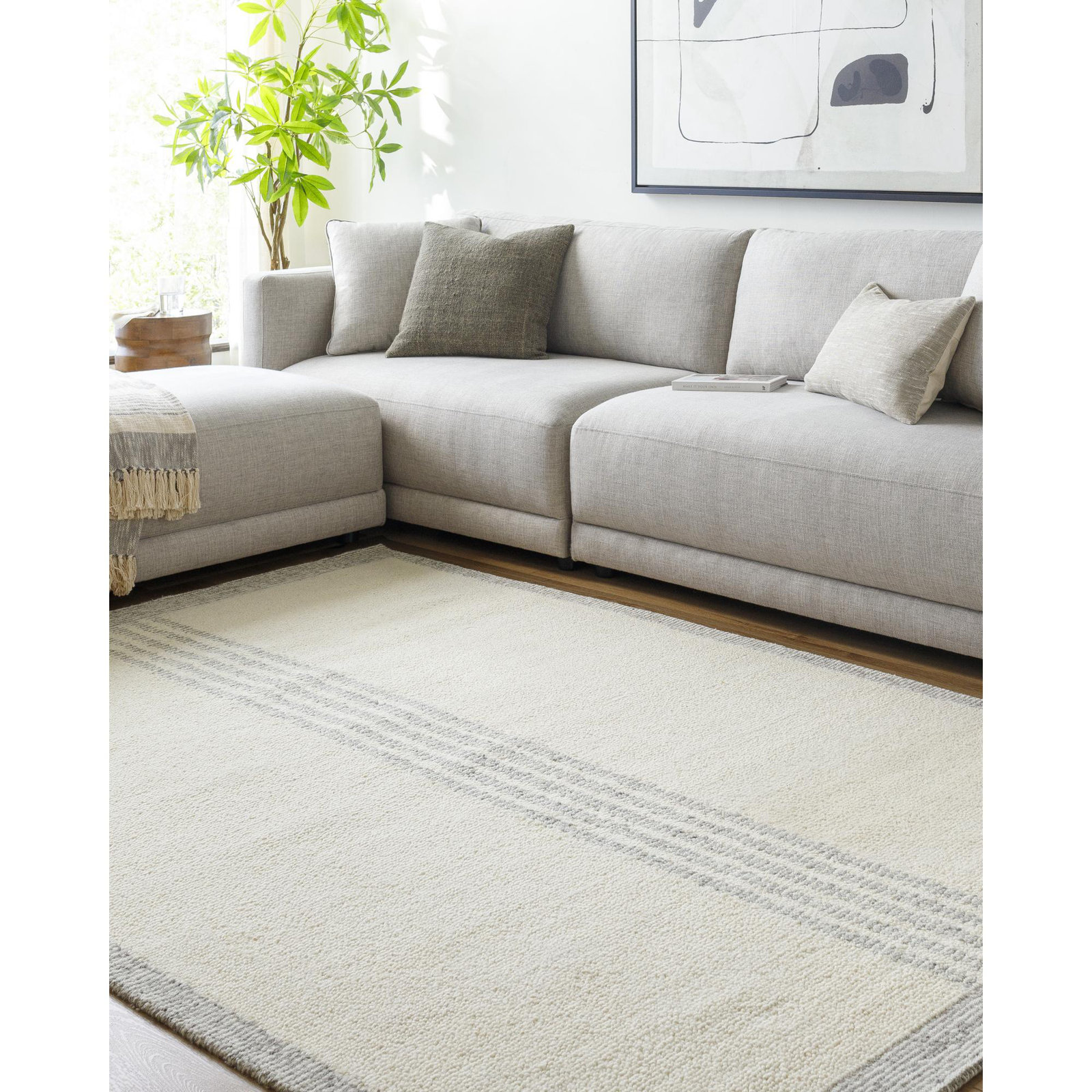 Analeya Hand-Tufted Striped Rug, Rectangle 5' x 7'6"