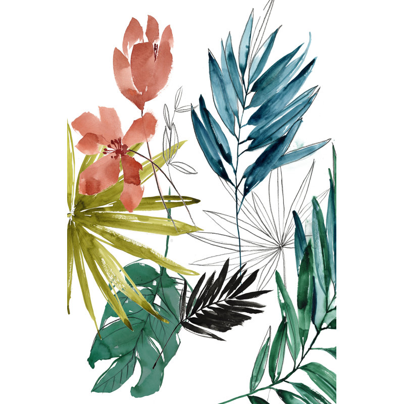 Tropical Composition I by Jennifer Goldberger - Wrapped Canvas Painting, 122cm H x 81cm W