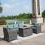 Ensemble de conversation en rotin pour 5 personnes avec coussins Wicker-90855331-90855334