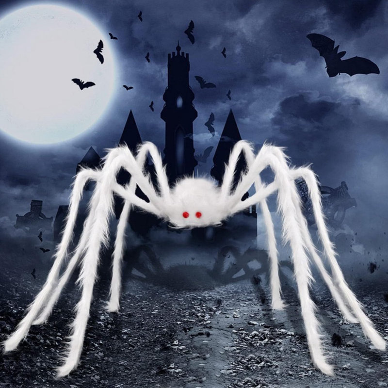 Paquet de 2 décorations d'Halloween d'extérieur poilu brun de 5 pi, accessoires de maison hantée effrayante de grande araignée géante, décorations d'Halloween pour jardin, jardin, porche, cour, fête