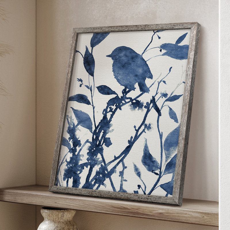 Bluebird Silhouette II, reproduction encadrée - bois massif