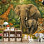 Papier peint auto-adhésif Jungle Wildlife Elephant Giraffe Tiger Leopard Toucan Monkey-153742989