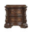 Table de chevet traditionnelle à finition brune foncée avec 2 tiroirs et table de chevet décorative dorée | Idée de cadeau