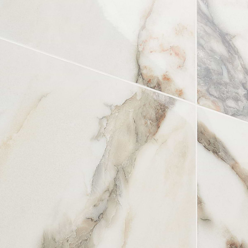 Dreamstone 24X24 Polished Porcelain Tile, Calacatta Rustico Polished