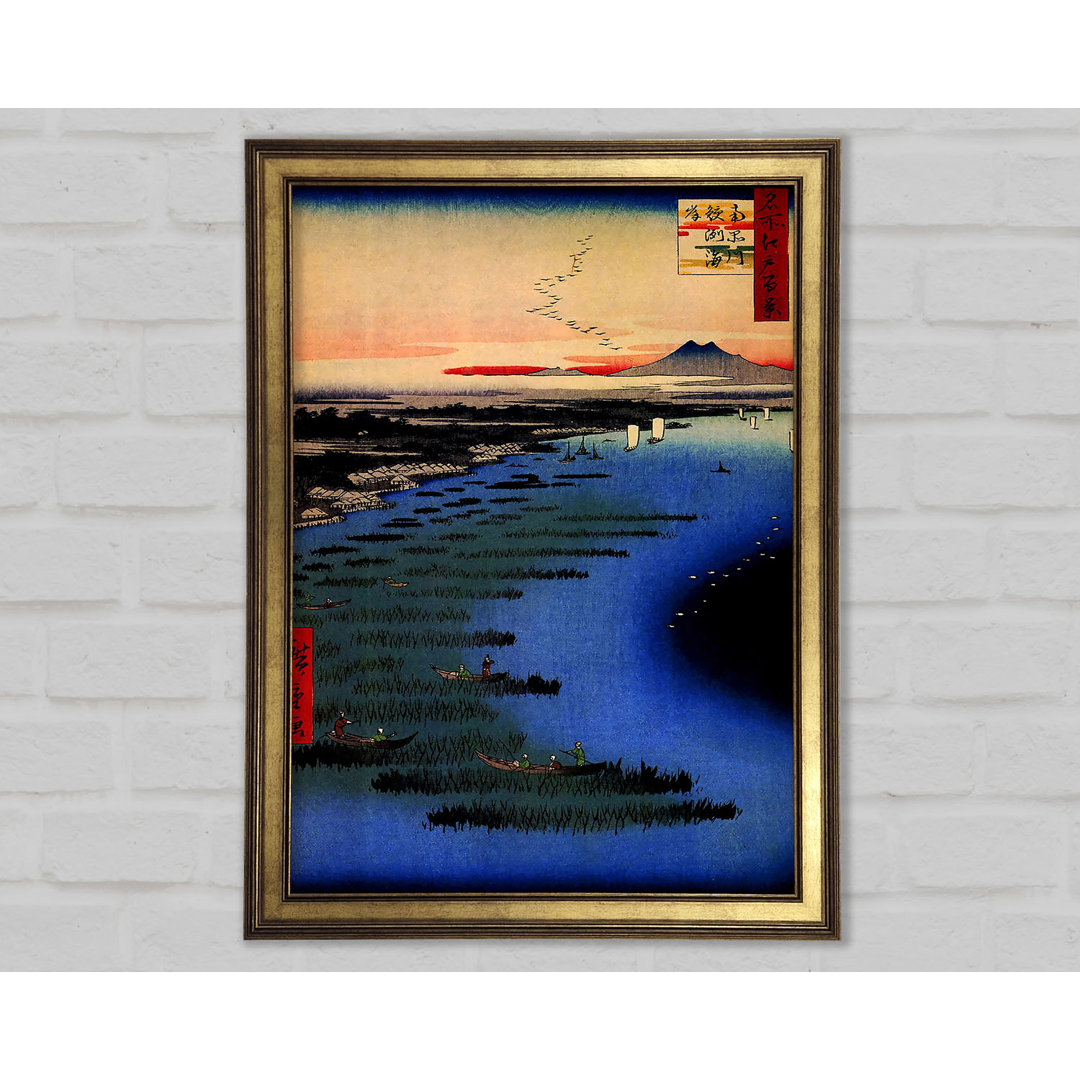 Gerahmtes Wandbild Samezu Coast von Hiroshige