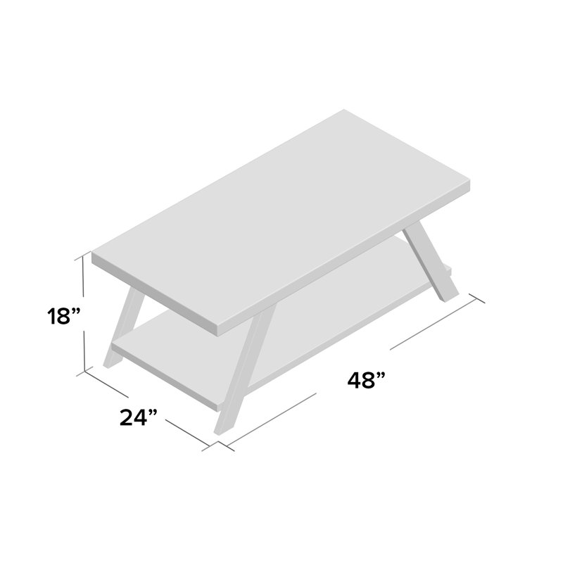 Angeleca Single Coffee Table, White