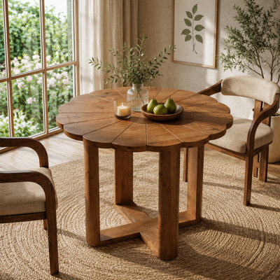 Table de salle à manger 31,5 "en bois massif pour 2 à 4 personnes