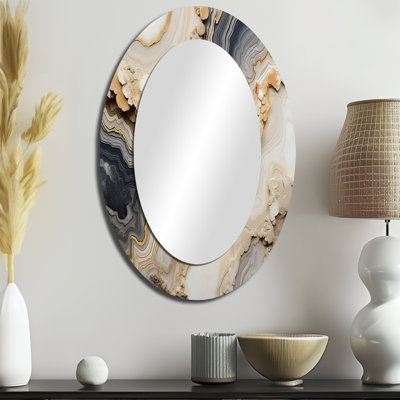 Miroir mural moderne gris et orange