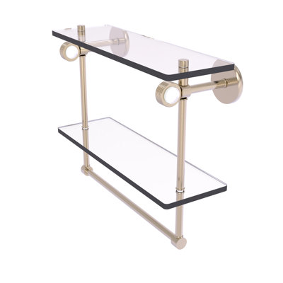 Margolis 2 Piece Glass Tiered Shelf with Towel Bar