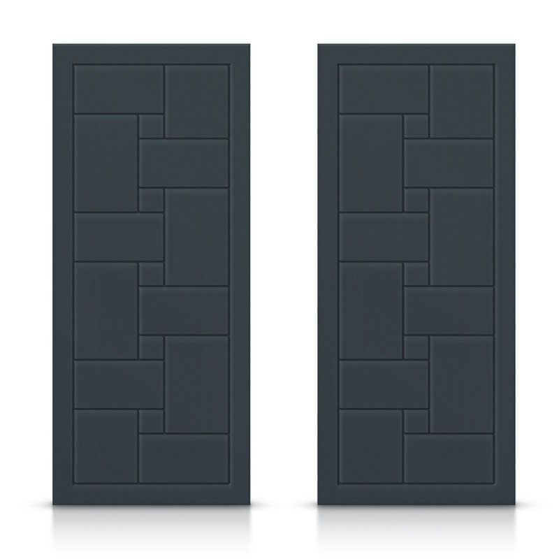 Portes de placard coulissantes à panneaux, 48 po x 80 po, Gris anthracite