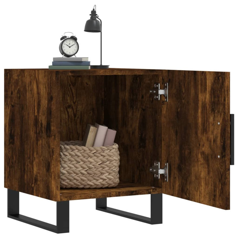Bodaway 40cm W Manufactured Wood Bedside Table, Smoked Oak, Set of 2