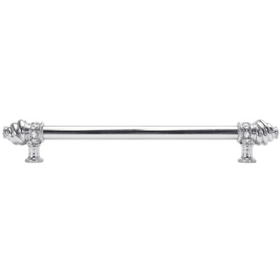 Cache 15 inch center to center long pull with 5/8 smooth bar with 16 rivoli swarovski crystals in finish Platinum