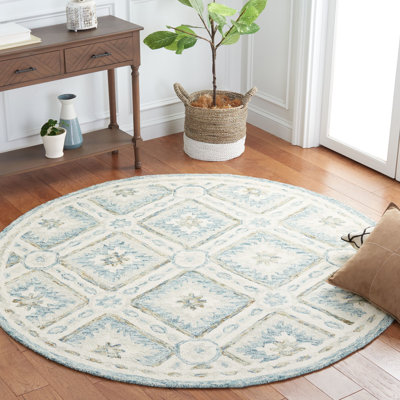 Martha Stewart Hand Tufted Wool/Cotton Moroccan Rug in Beige/Green/Yellow