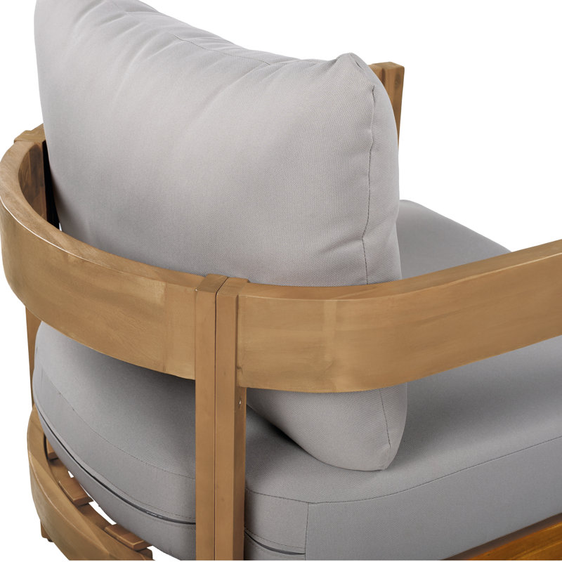 Lorene Patio Chair with Water Repellent Cushions , Gray