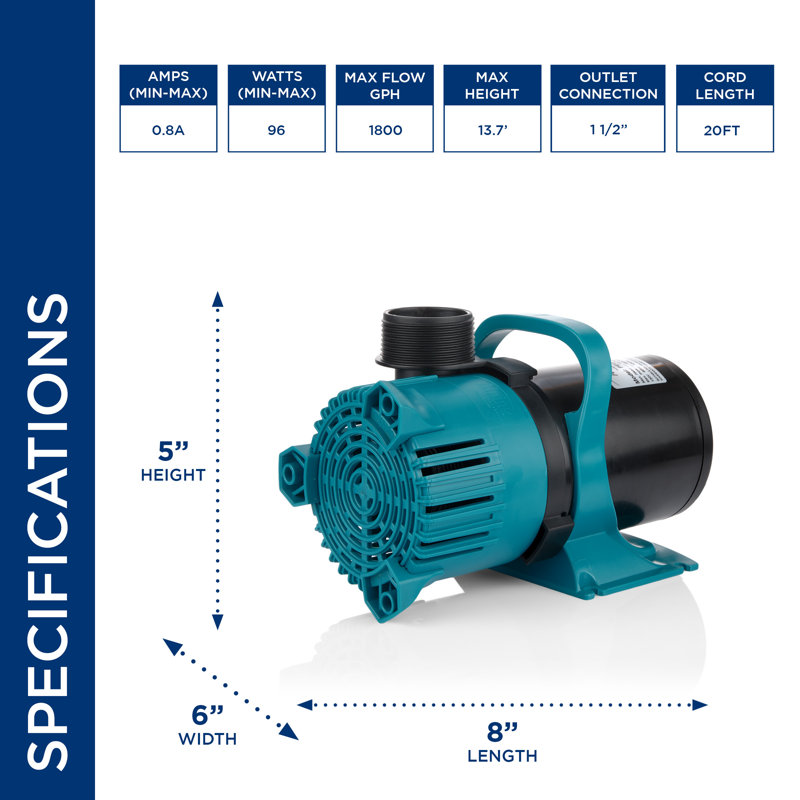 1800 GPH Black and Blue Electric Vortex Pump