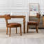 Ensemble de 2 chaises de salle à manger de style Mid-Century moderne en cuir de polyuréthane rembourré avec dossier incurvé et structure en bois franc-1292742458