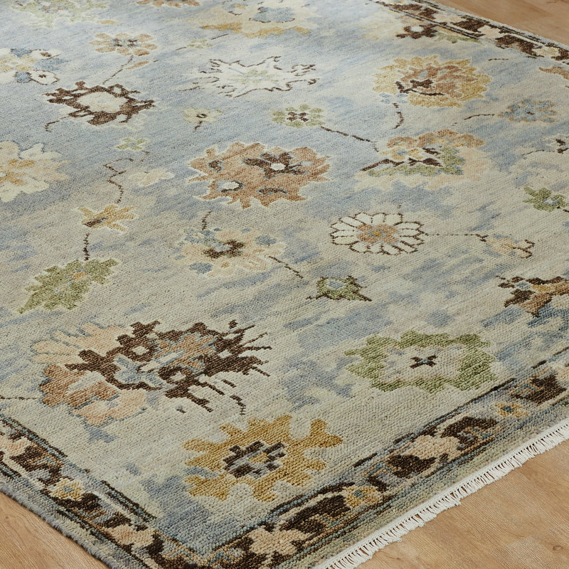 Oushara Hand Knotted Wool Oriental Area Rug, Rectangle 4' x 6'