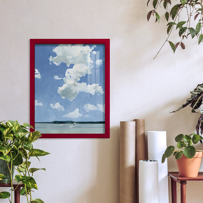 «Juillet Lakeside II», impression encadrée avec verre, Rouge, H 15 po x l 12 po x P 1 po