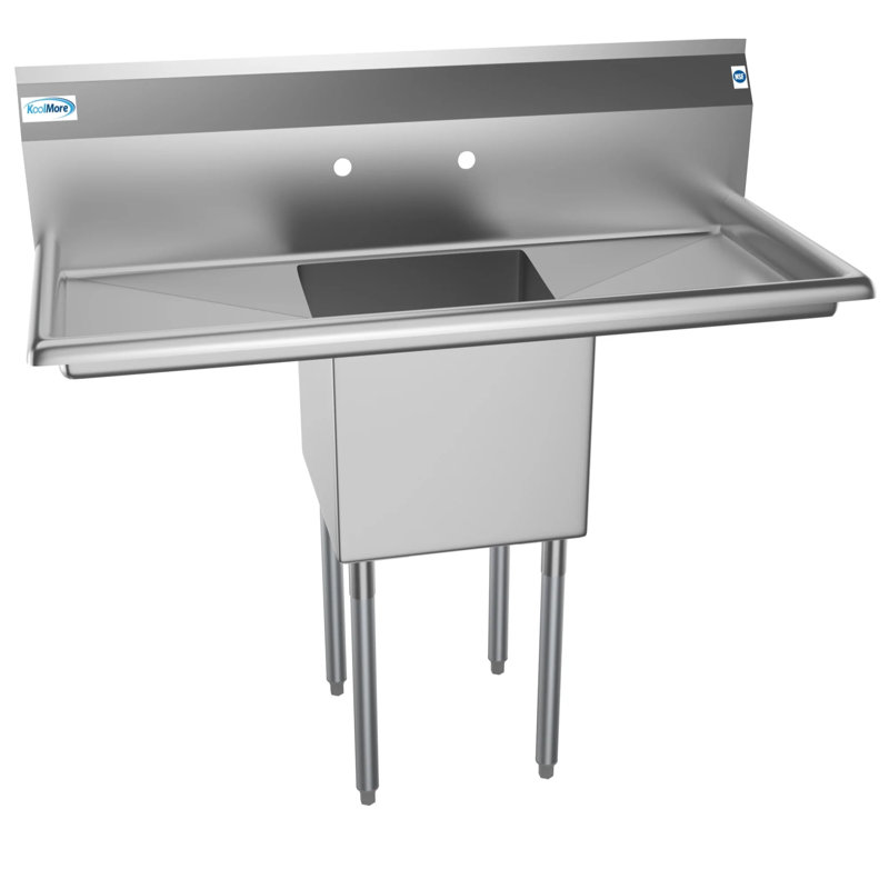 45 " L x 21 " W Silver Freestanding Service Sink