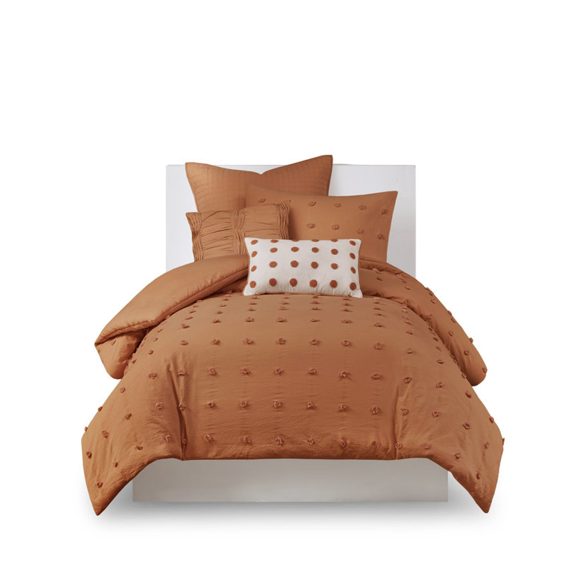 Ensemble d'édredon défini Gracie Mills Grady Elegance, Édredon double et 6 pièces supplémentaires, Rouge