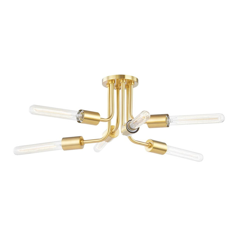 Donny 6 Light Semi Flush, Aged Brass