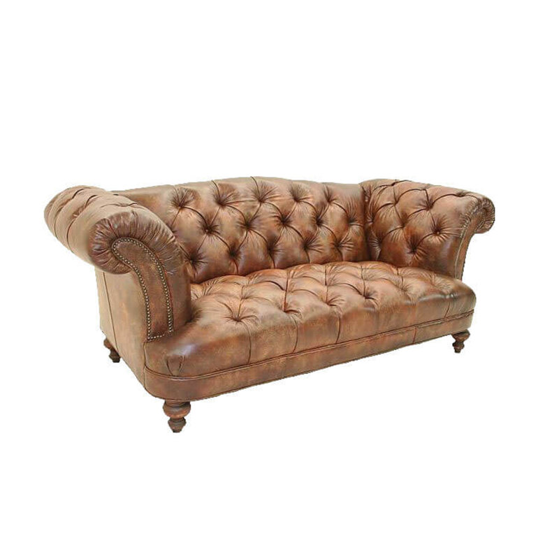 Leather Sofa, Natural, Ebony, Bosley Brown