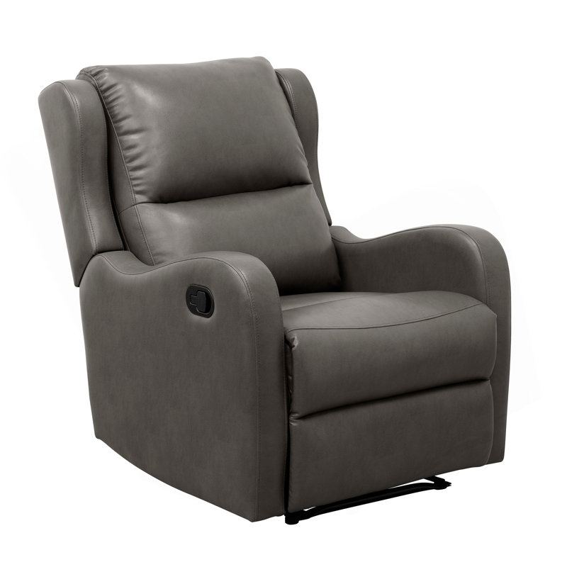 Fauteuil inclinable gris en similicuir et fauteuil 1pc, Gris, Manuel - Levier/poignée