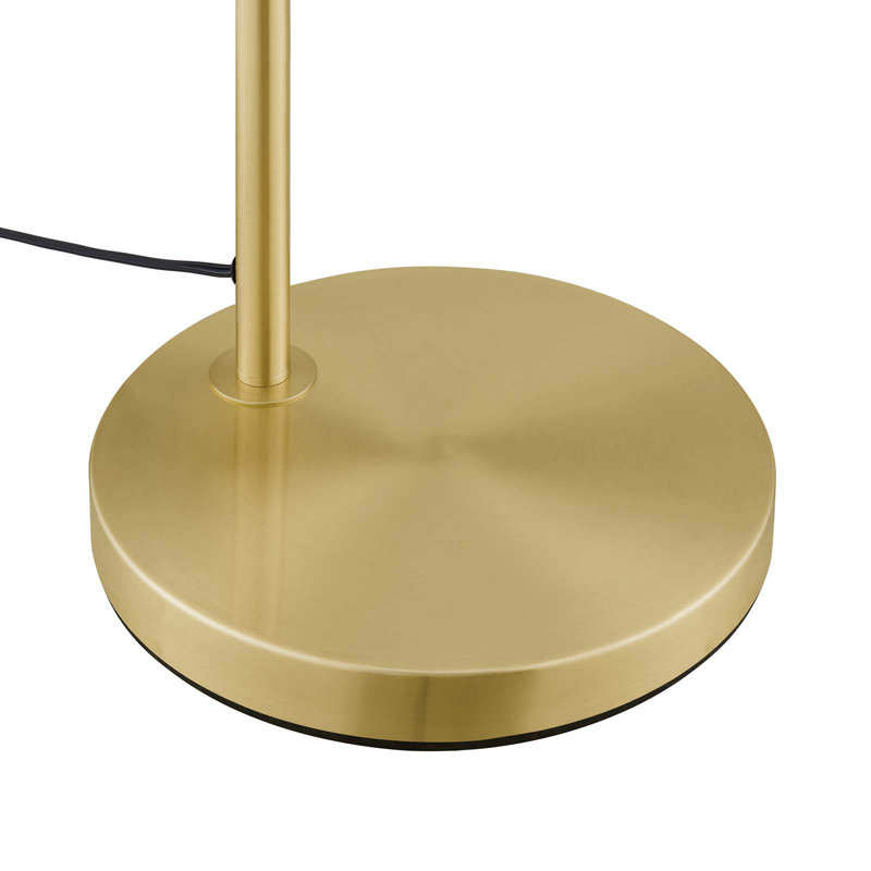 Modway Element Transparent Glass Glass and Metal Floor Lamp, Satin Brass