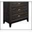 Commode contemporaine 1 pièce à finition grise avec tiroirs en queue d'aronde et poignées en chrome poli pour les chambres à coucher modernes
