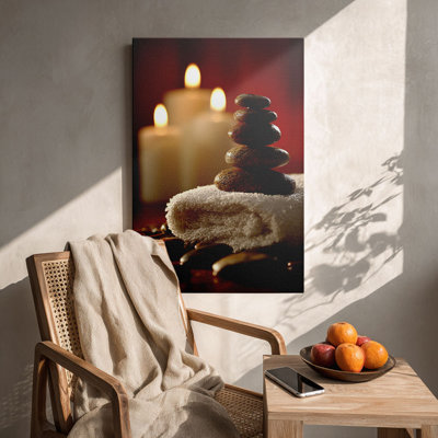 «Calming Spa Zen Stone Stack», impression sur toile minimaliste - Urban Studio