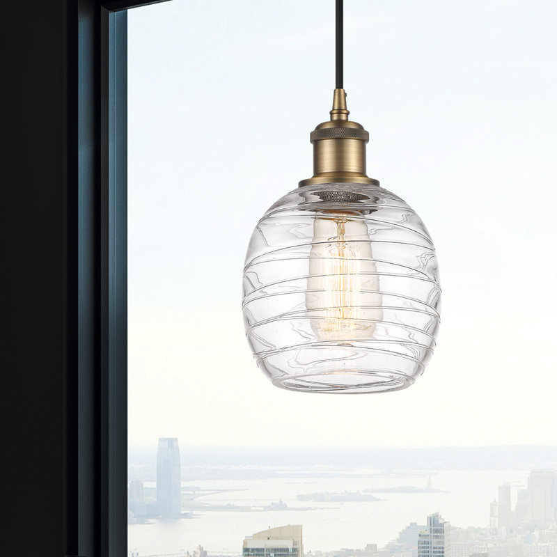 Luminaire suspendu simple à 1 lumière Amila, Laiton brossé