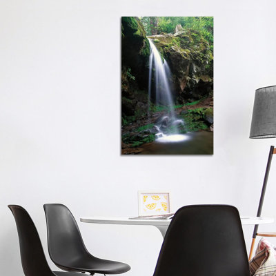 Grotto Falls with the Roaring Fork Motor Nature Trail Passing Beneath, Great Smoky Mountains National Park, Tennessee 1 Piece Wrapped Canvas Wall Art