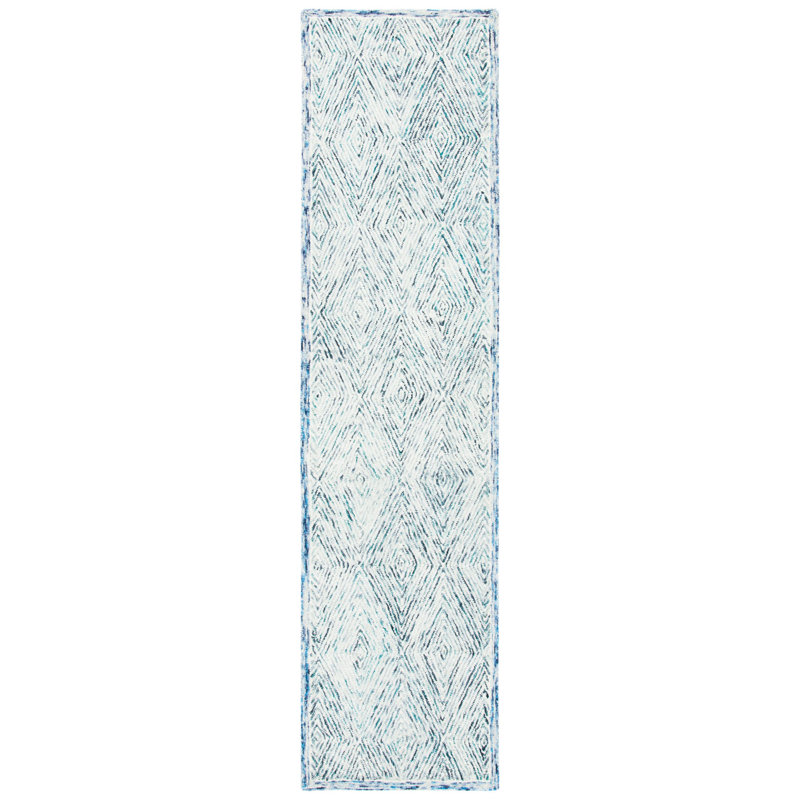 Diederich Hand Tufted Wool Geometric Rug, Runner 2'3" x 9'