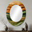 Miroir mural ovale vert-446952818