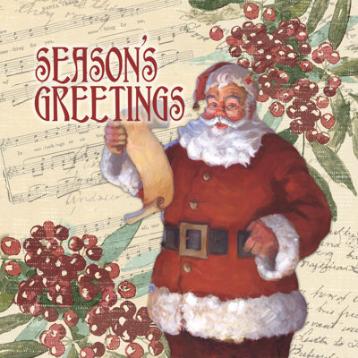Seasons Greetings Santa - Wrapped Canvas Print