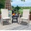 Ensemble de 2 chaises de jardin pour l'extérieur, jardin, bord de piscine, structure de couleur crème-1085701385